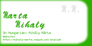 marta mihaly business card